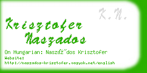 krisztofer naszados business card